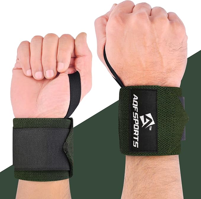 AQF Wrist Wraps for Weightlifting & Powerlifting, 18" USPA Approved (Pair)