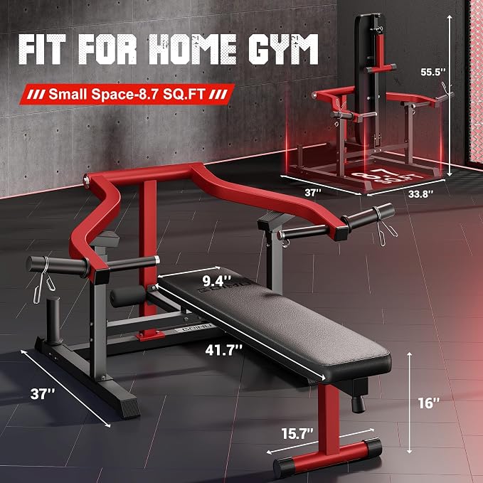 Chest Press Machine, GOIMU Z1-PRO Weight Bench Press Machine with Independent Arms, Adjustable Flat Incline Bench Press for Chest, AB Workout Home Gym Equipment