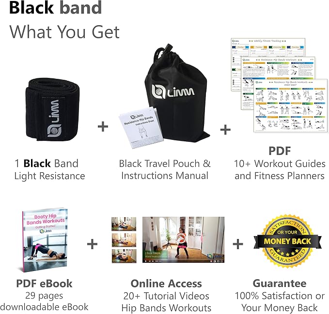 Fittest Pro by Limm Resistance Bands for Legs and Butt, Fabric Exercise Loop Bands Yoga, Pilates, Rehab, Fitness and Home Workout, Strength Bands for Booty