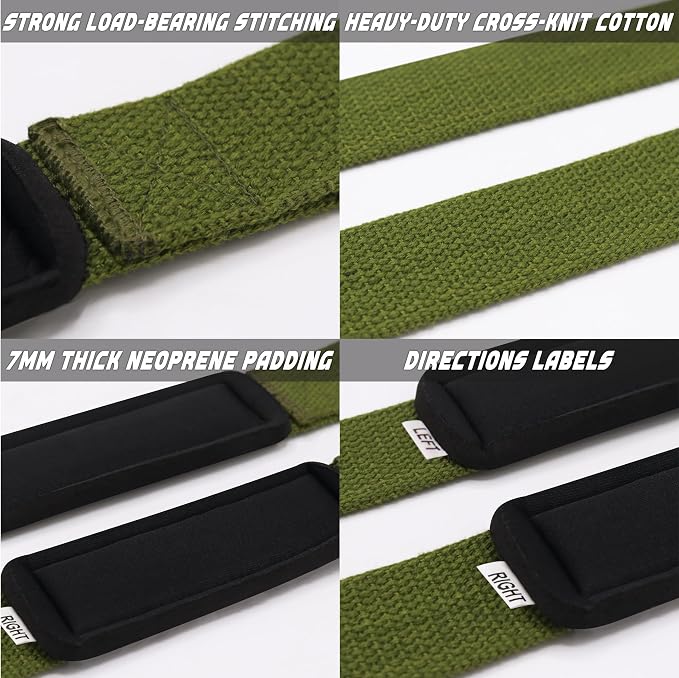 Lifting Wrist Straps for Weightlifting, Weight Lifting Straps Gym Strength Training, Neoprene Padded Wrist Support, Deadlift Straps for Men & Women, 22.5 Inch Cotton