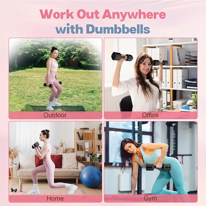 kisnbld Adjustable Dumbbell Set, 2-in-1 Dumbbells & Kettlebell,Hand Weights | 2.2-5.5lb Each Free Weights for Women Beginners with Fast Adjustment,Weights Set for Home Gym & Outdoor Exercise Training