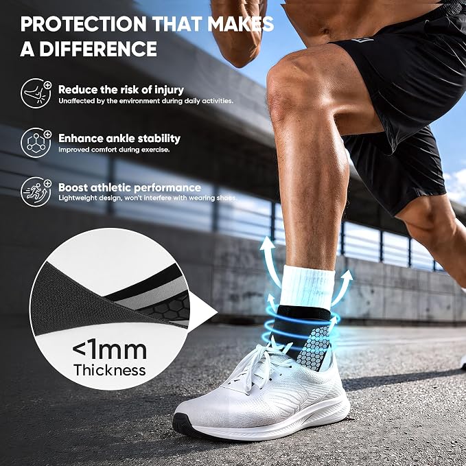 2 Pack Ankle Brace Compression Support for Men Women, Adjustable Lace-Up Ankle Stabilizer with Straps, Breathable Support for Running, Basketball, Gym, Sprained Ankle & Daily Use (Gray)