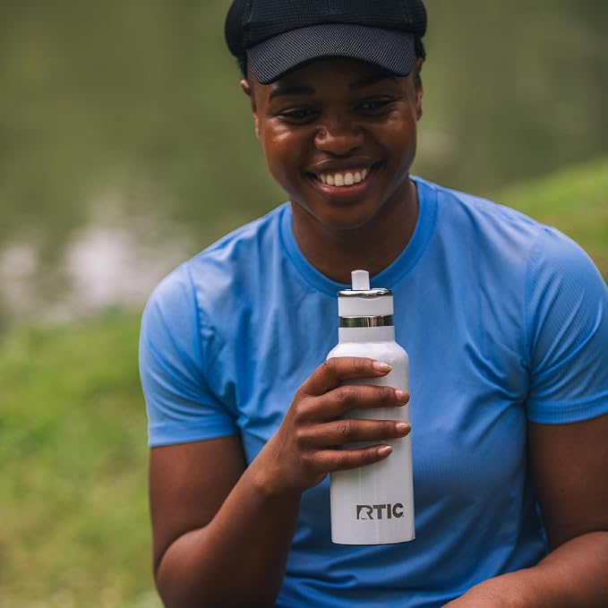 RTIC 20oz Journey Water Bottle, Ceramic Lined, Beach | Stainless Steel Metal, Insulated for Hot and Cold Drinks, Sports, Travel and Camping