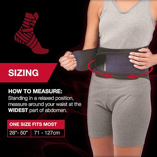 MUELLER Sports Medicine Adjustable Lumbar Back Brace, Lower Back Pain Relief and Support Belt for Men and Women, Black, One Size Fits Most