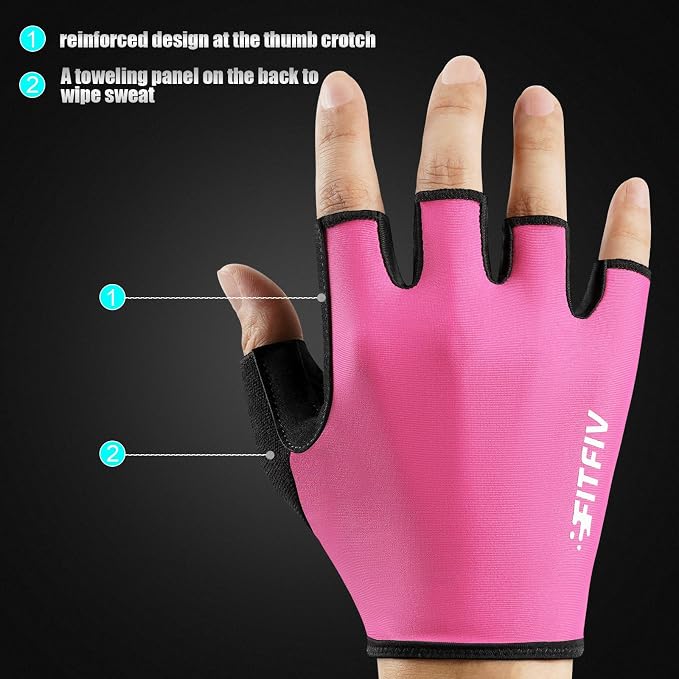 Cycling Gloves for Men Women, Half-Finger for Bike, Gym, Weight Lifting, Workout, Riding, Outdoor Sports