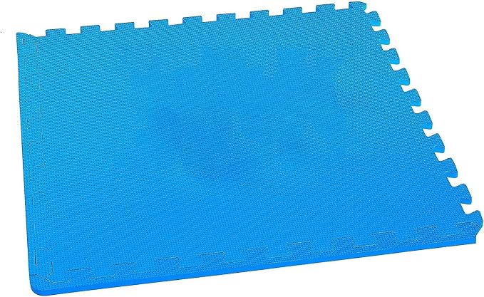 BalanceFrom Puzzle Exercise Mat 1/2" Thick, EVA Interlocking Foam Floor Tiles for Home Gym, Mat for Home Workout Equipment, Floor Padding for Kids, Blue, 24 in x 24 in x 1/2 in, 144 Sq Ft - 36 Tiles | Tiles for Home Gym, Mat for Home Workout Equipment,...