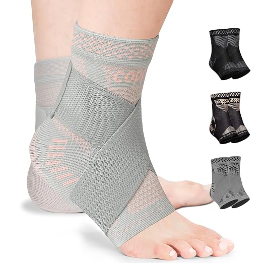 Ankle Brace for Men and Women Adjustable Compression Support (1Pair, Small) | Removable Figure-8 Straps, Anatomical fit - Ankle Sprains & Tendonitis & Plantar Fasciitis & Sports & Injury Recovery
