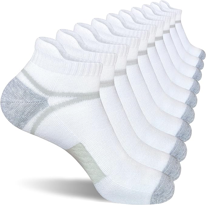 suaskk Men's Ankle Athletic Cushioned Anti-Blister Running Socks 5 Pairs | Comfort and Breathable, Moisture Wicking,