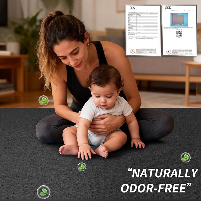 8mm & 10mm Thick Large Yoga Mat (6'x 4') - Extra Long and Wide Workout Mat for Men and Women, Non-Slip POE Fitness Mat, Eco-Friendly Exercise Mat for Home Workouts, Ideal for Yoga and Pilates