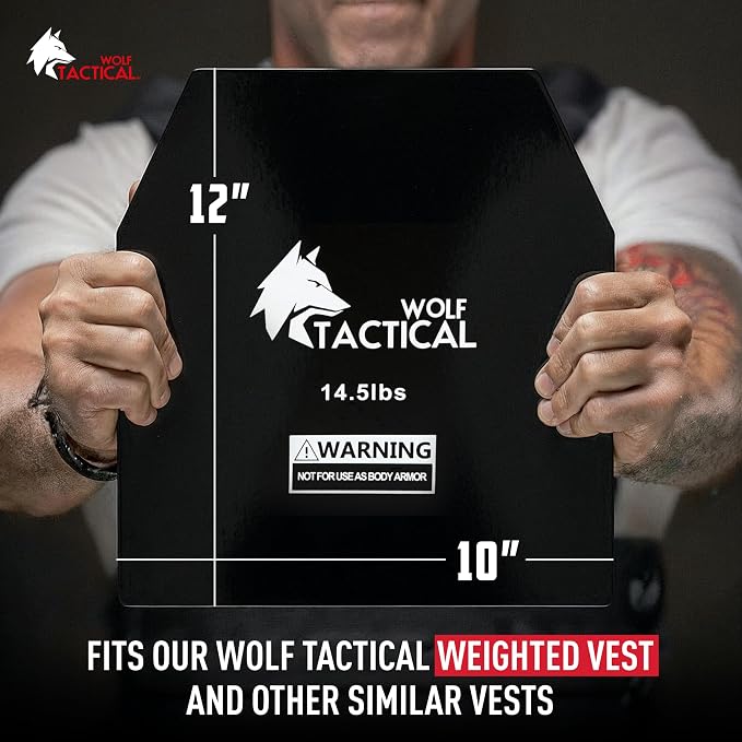 WOLF TACTICAL Weight Vest Plates - 5.75/8.75/14.5/19.75LB Pairs - WODs, Strength Training, Running, Heavy Workouts