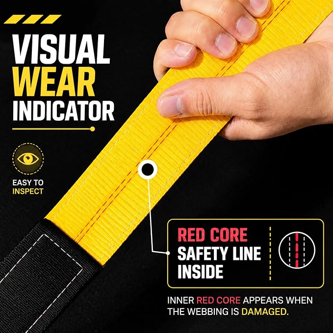 4-Pack 2" x6.5ft Lift Sling Web Straps Heavy Duty Polyester | 13,000lbs capacity. Feature abrasion resistant wear guard ends. Ideal for lifting furniture, appliances & heavy loads.