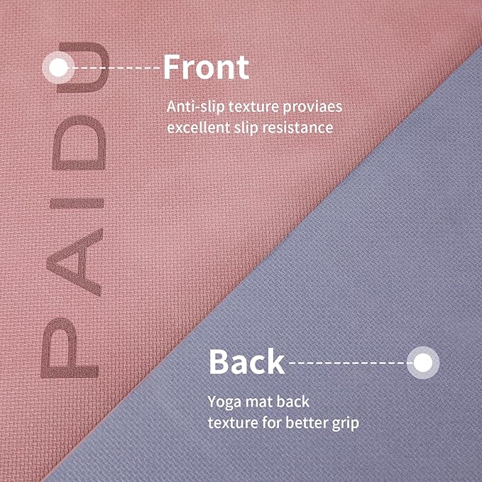 PAIDU POE Yoga Mat （10mm）Extra Thick Fitness Mat 72"x24" with Carry Strap | Non-slip, tear-resistant and suitable for all ages, perfect for yoga, Pilates, home gym and full-body workouts.