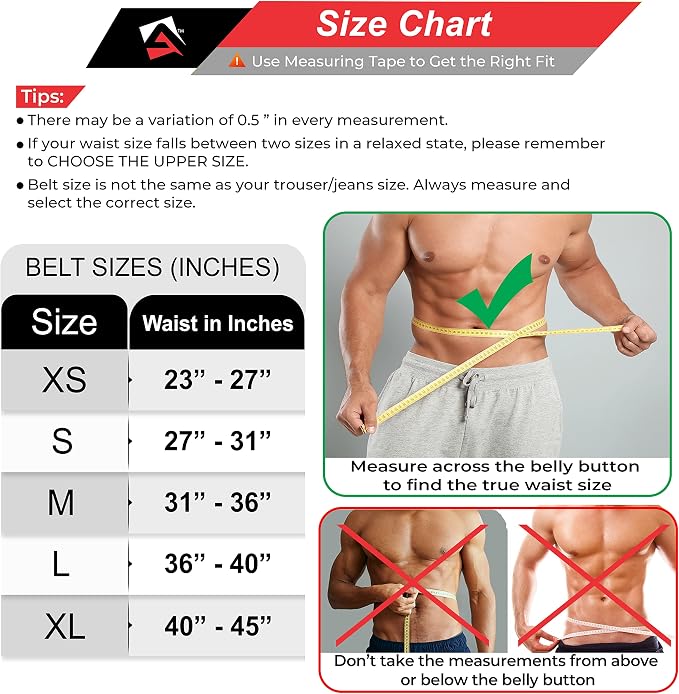 AQF Self-Locking Weight Lifting Belt, 4" Nylon Gym Support Belt