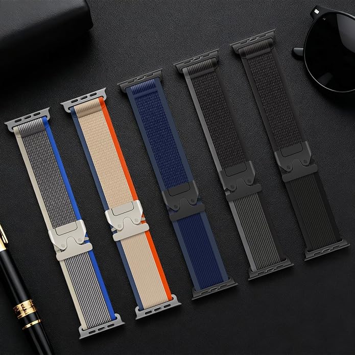 Elastic Sport Band for Apple Watch Ultra 3/2/1 Bands 49mm 46mm 45mm 44mm 42mm 41mm 40mm 38mm Men Women, Adjustable Parachute Buckle Nylon Fabric Wristband for iWatch Series 11 10 SE 9 8 7 6 5 4 3