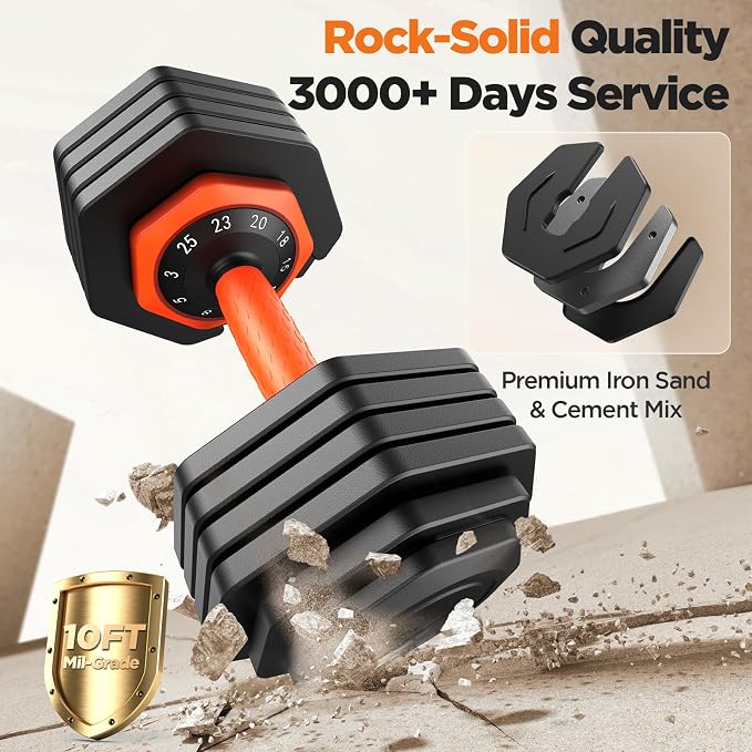 2026 FDB2 Updated Adjustable Dumbbell Set of 2, 5-in-1/10-in-1 Weights Dumbbell Set with Storage Box, 25lbs/55lbs Adjustable Weights with Anti-slip Silicone Grip, Weight Set For Home Gym Suit both Men and Women