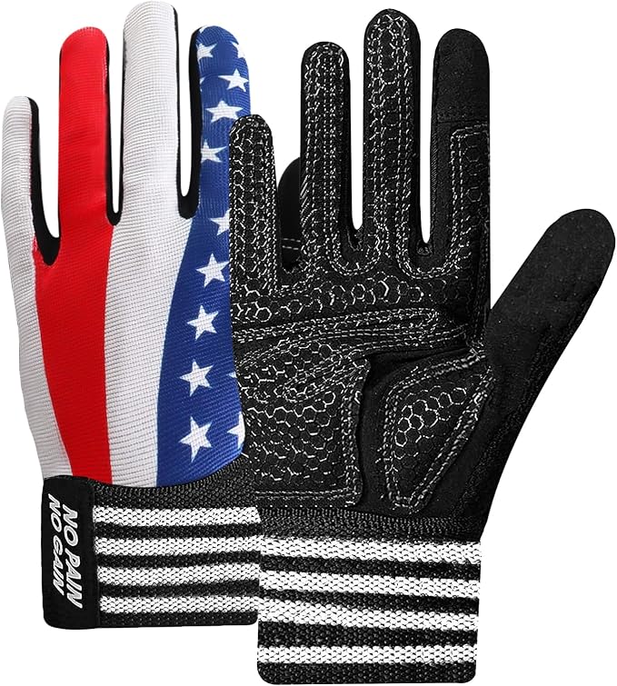 FINGER TEN Weightlifting Workout Gloves Men | Full Half Finger, Wrist Strap Support, Padded Grip, Weight Lifting Gym Fitness