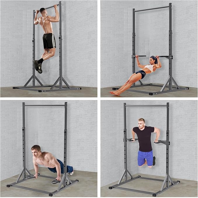 SELEWARE Dip Bar Attachment for Power Rack, 2 x 2 Tube, Multi Grip Handle | Fully Welded Steel Design, Stable Support for Dips, Pull Ups and Strength Training, Ideal for Home Gym Workouts