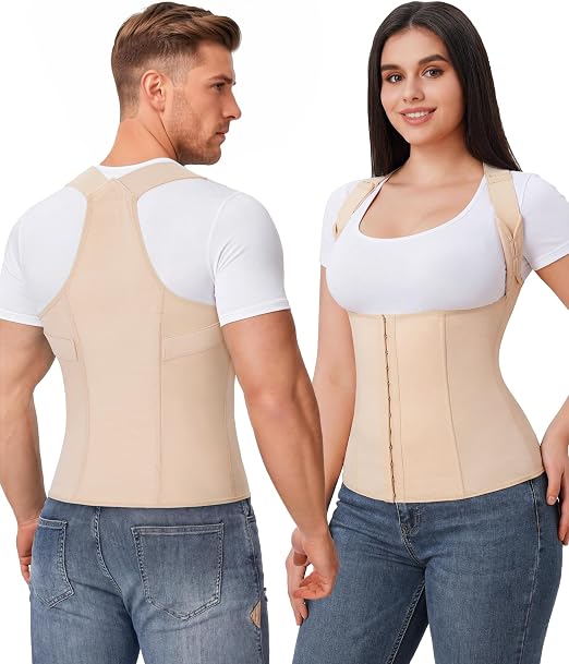 YERKOAD Back Brace for Women Full Back Straightener Posture Corrector Beige | Breathable Back Support Posture Corrector Adjustable Waist Trainer Full Back Pain Relief Brace for Working, Exercising