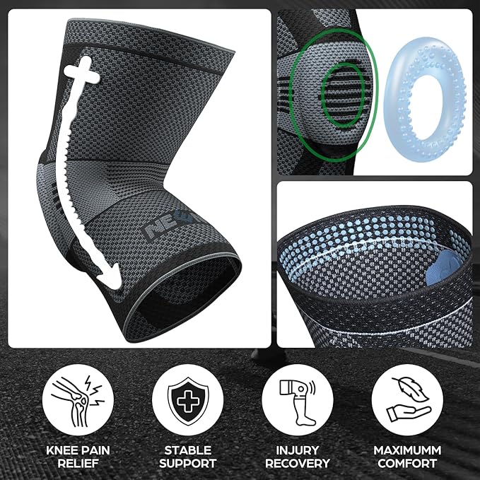 NEENCA Professional Knee Brace, Medical Knee Support for Women & Men Relief | Upgraded Version, Patented Patella Gel Pad & Side Stabilizers, For Knee Pain, Swelling, ACL,PCL, Circulation, Sports, Workout