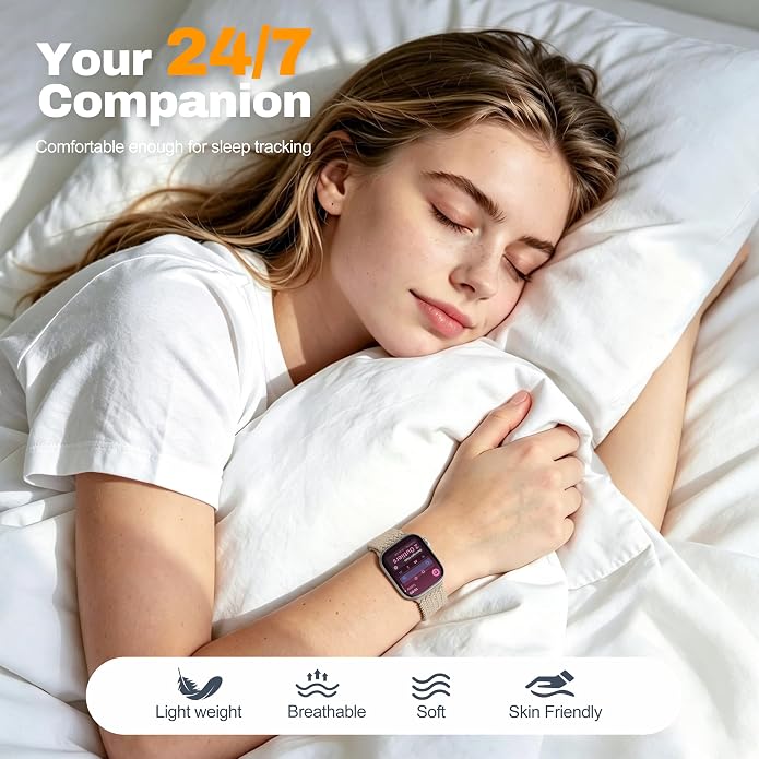 Laffav Braided Stretchy Band Compatible with Apple Watch Bands 42mm 40mm 41mm 38mm 44mm 45mm 46mm 49mm for Women Men, Magnetic Nylon Solo Loop Sport Strap for iWatch Series 11 10 9 8 7 6 5 4 SE Ultra