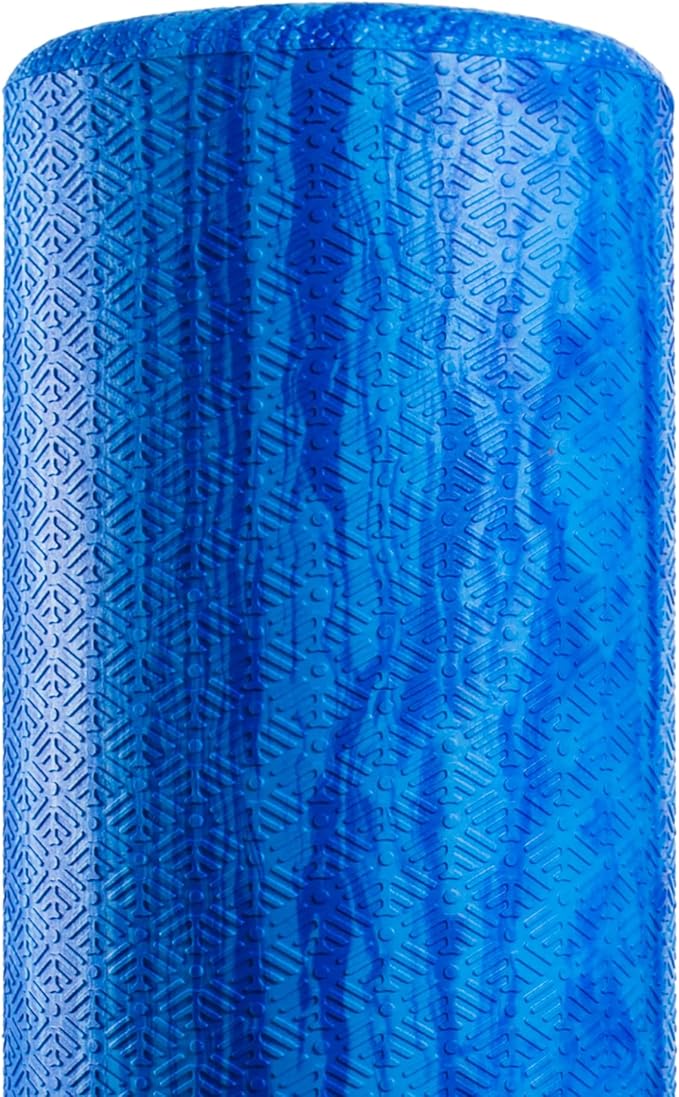 OPTP PRO-Roller Soft Density Foam Roller – Round, Short Blue, 18" x 6" | Low density soft foam roller for physical therapy, Pilates, yoga foam roll exercises, and muscle recovery, blue 18" x 6"