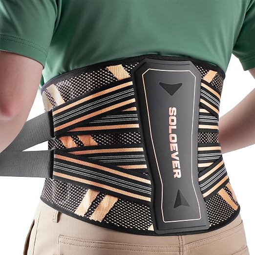 Ultra Breathable Back Brace for Lower Back Pain Relief Medical Grade | Copper Infused Lumbar Support Belt with Bionic Support System,Back Support Brace for Sciatica,Men&Women,Chest Brace(Medium)