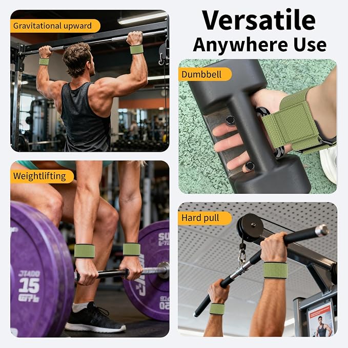GPANDAG Weight Lifting Hooks for Men and Women (Pair) | 330 LB Heavy Duty Gym Lifting Wrist Strap Hook for Deadlifts, Pull-Ups, Strength Training, 0.4inch Grip Weightlifting Hooks