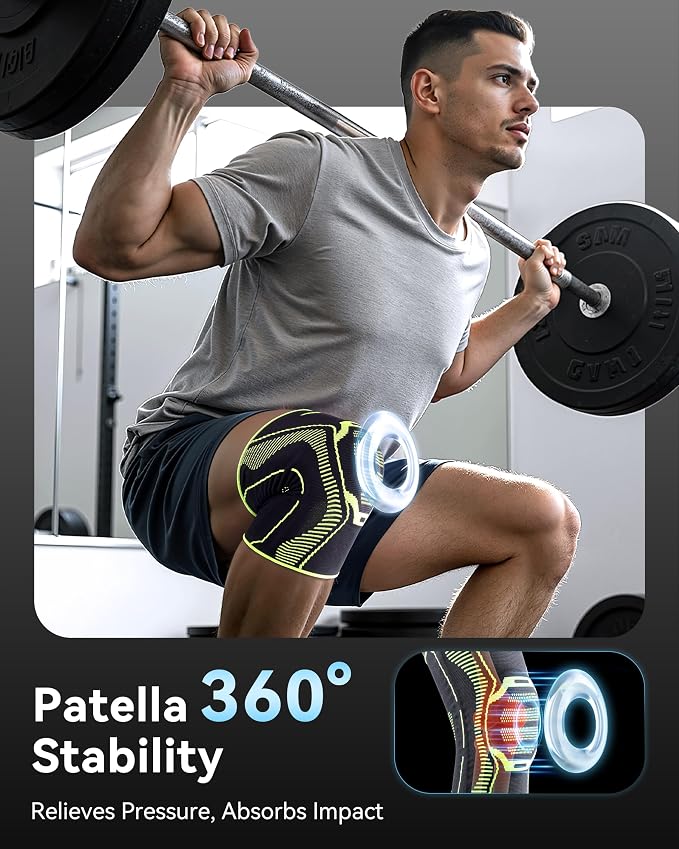 Knee Brace for Pain Relief Knee Support with Side Stabilizers | Knee Compression Sleeve with Patella Gel Pad for ACL,PCL, Meniscus Tear, Injury Recovery, Arthritis, Sports, Women & Men