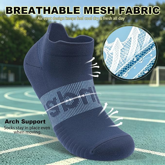Lapulas Compression Socks for Men & Women, 6 Pair Ankle Running Support Socks for Sports, Casual, Plantar Fasciitis Relief