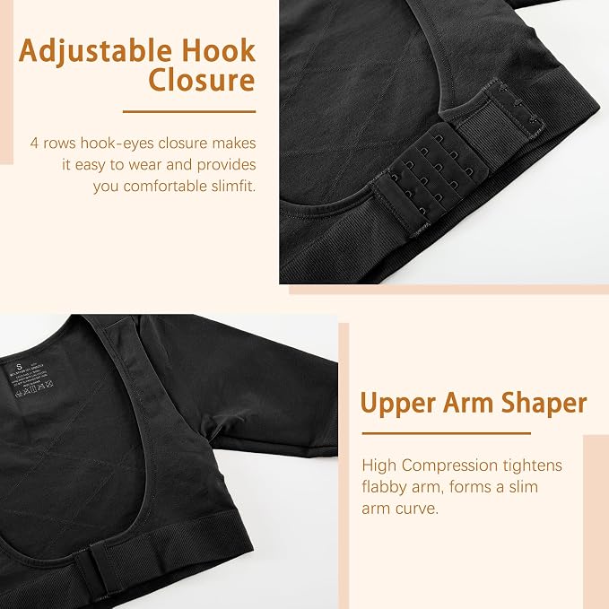 ONEW Upper Arm Shaper Compression Sleeves For Women Post Surgery Slimming Posture Corrector Tops Shapewear