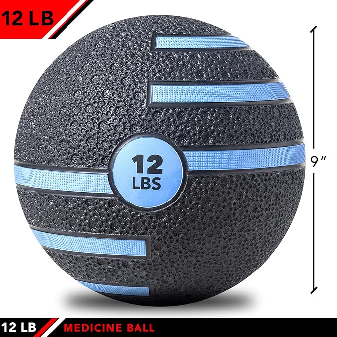 JFIT Dual Texture Medicine Ball – Weighted Exercise Ball for Strength, Core & Functional Fitness Training