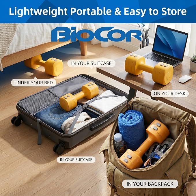 Adjustable Dumbbell Set, 4 in 1 Free Weights for Women with Fast Adjustment, Each 2.2/3.3/4.4/5.5lb Hand Weights, Compatible with Kettlebells for Home Gym Exercise & Fitness
