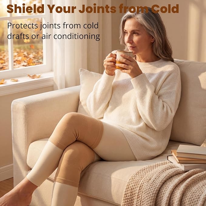 TOFLY Knee Sleeves 20-30mmHg Compression Brace for Joint ACL MCL Arthritis | Lightweight Breathable Fabric, Wear Under Pants, For Men Women, 1 Pair Support For Arthritis, ACL, MCL, Sports Recovery
