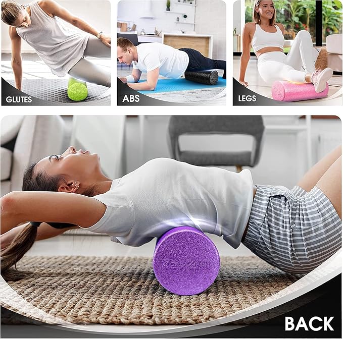 Yes4All Foam Roller, EPP High-Density Material, High Firmness Level, Back Roller for Athlete & Professional, Suitable for Back, Stretching, & Pilates, 12/18/24/36 inch - Black, 12 in