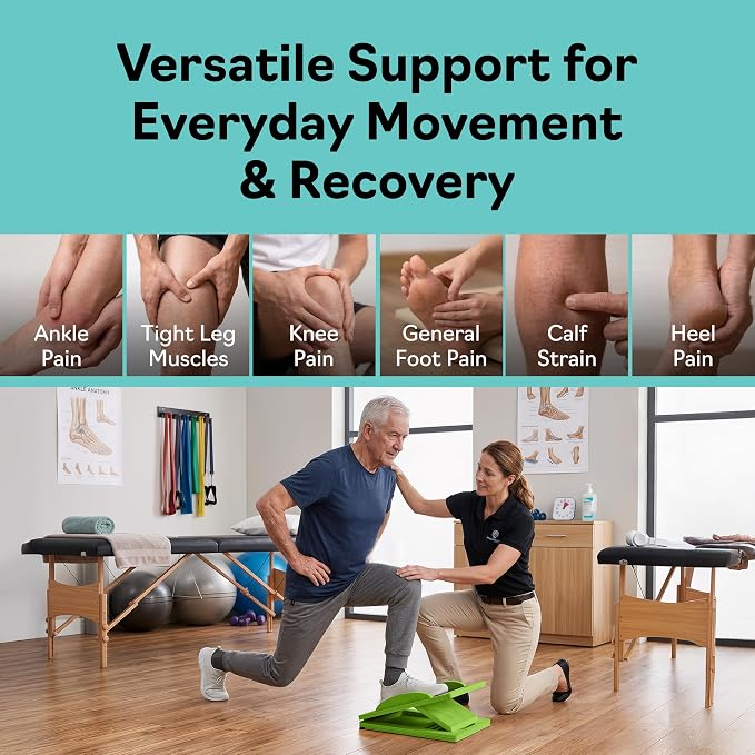 Slant Boards for Exercise, Wooden Slant Board, Calf Stretch Board with 7 Incline Angles, Velour Board, Balance Board & Calf Stretcher, Portable Incline Board for Physical Therapy, Ankle Mobility, Heel & Knees