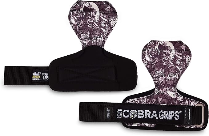 Cobra Grips Weight Lifting Gloves with Adjustable Neoprene Padded Wrist Wraps - Heavy Duty Alternative to Power Lifting Hooks for Deadlifts