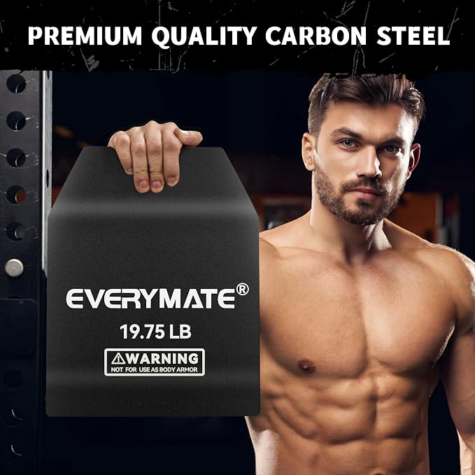 EVERYMATE Tactical Weighted Vest Plates – 3.75/5.75/8.75/14.5/19.75LB Pairs – Insert Weighted Vest Plates- Contoured Ergonomic Fit – WODs, Strength Training, Running, Weight Plates for Vest