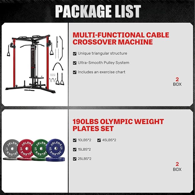 CC01 Cable Crossover Machine with High and Low Pulley System, Functional Trainer with Pull Up Bars and Optional Bundle, Cable Machine for Home Gym Power Workout