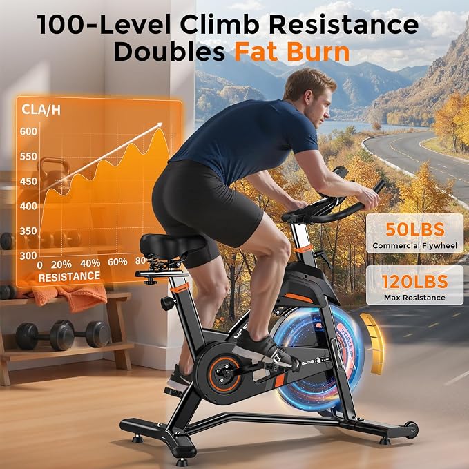 YOSUDA PRO Magnetic Exercise Bike 350 lbs Weight Capacity - Indoor Cycling Bike Stationary with Comfortable Seat Cushion, Silent Belt Drive