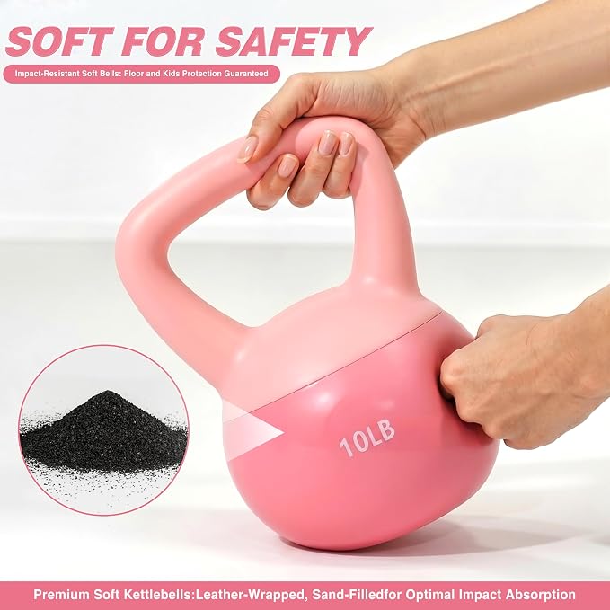 ALTLER Soft Kettlebell 10-50LBS Safe Strength Training Kettlebell Anti-Slip Grip Weight for Home Workouts and Men/Women/Beginners