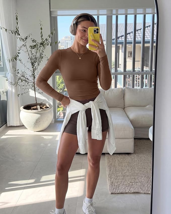 GAYHAY Long Sleeve Shirts for Women Tops Fitted Clothes Fall Fashion 2026 | Basic Tees, Girls School Outfits, Y2k Winter Tshirt, Tight Underscrub, Workout Casual, Cute Trendy Plain Compression Layering