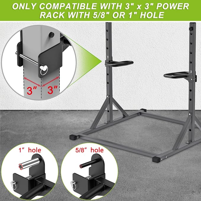 SELEWARE Dip Bar Attachment for Power Rack, 2 x 2 Tube, Multi Grip Handle | Fully Welded Steel Design, Stable Support for Dips, Pull Ups and Strength Training, Ideal for Home Gym Workouts