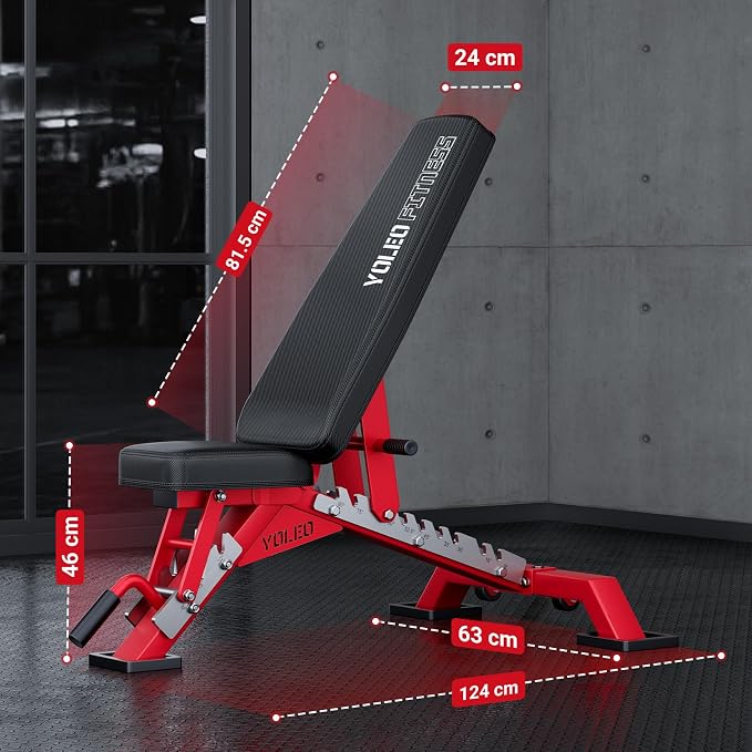 YOLEO Commercial Adjustable Weight Bench 2315LB ASTM Certified – 80% Pre-Assembled Heavy Duty Workout Bench for Home Gym