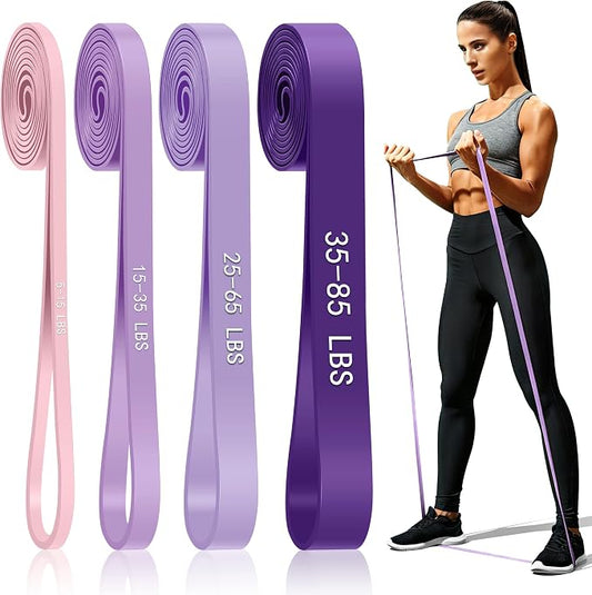 Resistance Bands for Working Out, 4-Level Pull Up Assistance Bands, Exercise Bands for Women & Men, Stretch Workout Bands for Full-Body Training, Fitness, Physical Therapy, Pull Up Bands at Home, Gym