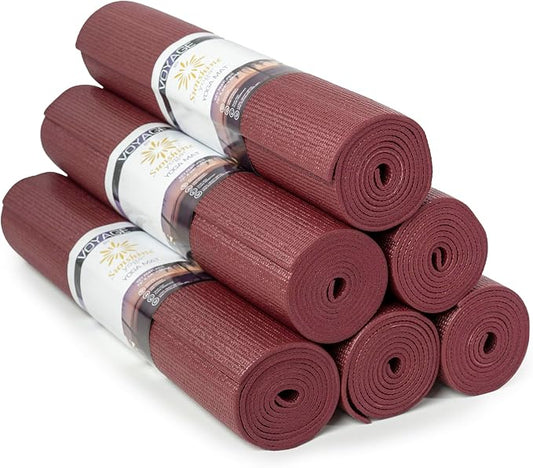 Voyage 5mm Studio Yoga Mats, 6 Pack, 72x24in | Extra Long, Anti-Tear Exercise Mats for Workout, Stretching, Fitness - Non Slip Gym Mats for Home, Schools and Studios