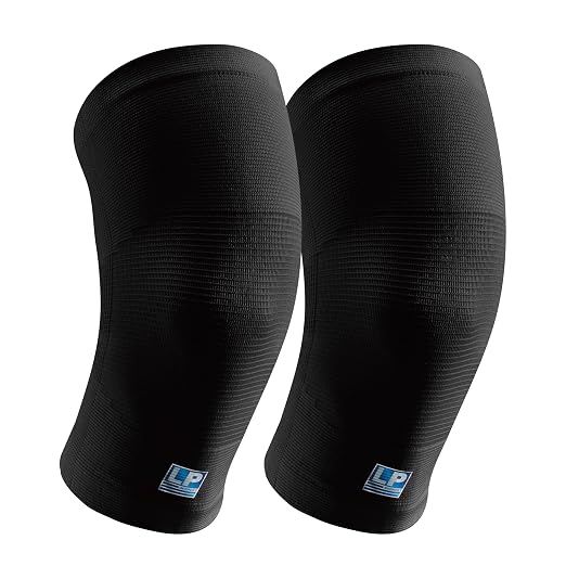 LP 647 Knee Braces For Arthritis Pain, Knee Pain Relief, Injury Recovery - Knee Sleeve For Weightlifting, Basketball, Hiking, Biking, Running, For Men Women (Black, XL, 2 Pack)