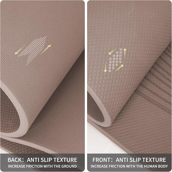 PAIDU Large Yoga Mat 72"x36"x10mm Non-Slip Exercise Mat for Home Gym Studio | Extra wide & thick non-slip yoga mat, works on all floors, ideal for stretching, yoga studio, gym and home workouts