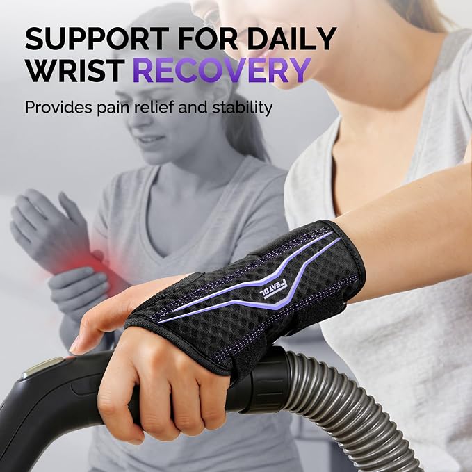 FEATOL Wrist Brace with Ergonomic Wrist Splint Right Hand, Breathable Hand Support for Women and Men, Pain Relief for Carpal Tunnel, Tendonitis & Daily Work, Small