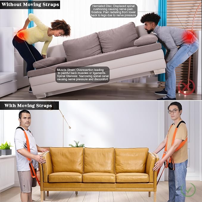 DEYACE Moving Straps 2-Person Lifting Straps for Moving Item up to 800 lbs