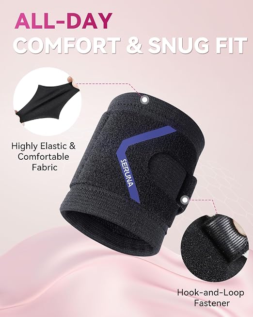 Wrist Brace for TFCC Tears with Adjustable Wrap, Black | Comfortable Wirst Support Brace for Ulnar Sided Pain, Repetitive Use Injury, Tendonitis, Bowling, Right & Left Fit